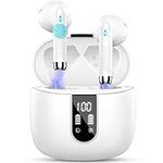 Wireless Earbuds, Bluetooth 5.3 Headphones NEW Wireless Headphones with 4 ENC Mic, 56H Bluetooth Earphones in Ear Noise Cancelling Deep Bass, Mini Ear Buds Bluetooth Earbuds IP7 Waterproof LED Display