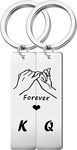 Generic Couples Gift Keychain Cute Mini Matching Promise Key Ring King Queen Forever Love Heart for Him Her Girlfriend Boyfriend Husband Wife Present for Birthday, Anniversary etc | Stainless Steel