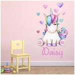 azutura Custom Name Love Heart Unicorn Wall Sticker Personalised Kids Room Decal available in 8 Sizes Digital