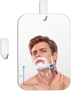 DYETUNY Fogless Shower Mirror for Shaving (9.8" L x 7.8" W) Waterproof Wall Mounted Bathroom Accessory, Hanging Anti-Shaving Mirror for Men, Perfect for Camping and Travel Use
