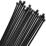 12" Black Zip Cable Ties (1000 Pack), 40lbs Tensile Strength - Heavy Duty, Self-Locking Premium Plastic Cable Wire Ties for Indoor and Outdoor by Bolt Dropper (Black)