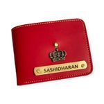 The Unique Gift Studio Personalized Customized Mens Leather Wallet - Elevate Style with a Custom Touch - Red Color