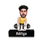 ZOCI VOCI Rakshabandhan Gifts Personalized Toony Caricatures | Best Rakhi Gift for Brother, Sister, Cousins | Funny Photo Frame Caricature Standees for Your Siblings (Body Builder)