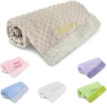 Personalized Passion Personalized Baby Blanket for Girl Swaddle Blanket with Baby’s Name & Date - Great Shower Gift - Plush and Soft Newborn Name Blanket - Cozy, Taupe Color - 30/34”