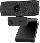 JLab JBuds Cam USB HD Webcam, Black with Optional White Faceplate, 1080P/30 FPS, 2.1 Megapixels, Auto-Focus, Dual Omni-Directional Microphones, Compatible with PC, Mac and Chromebook