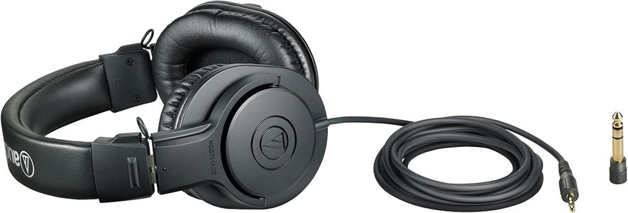 Audio-Technica ATH-M20X Headphones – Black Over-Ear Studio Monitor