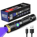 DARKBEAM UV Light Torch Ultraviolet Flashlight Rechargeable 365nm, Wood's Lamp Black Light Blacklight Portable Mini Handheld LED Pet Urine Ringworm Detector, Resin Curing, Pocket-Sized with Clip 370nm