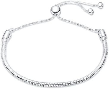 KUNSIR Slider Charm Cubic Zirconia Bracelet in 925 Sterling Silver, Mother's Day Bracelets…