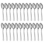 BEWOS 24 Pieces Tea Spoons Set, 6.2 Inches Stainless Steel Teaspoons Silverware, Spoons Silverware, Coffee Spoons, Small Spoons, Mirror Polished, Dishwasher Safe, Silver Spoons for Home, Restaurant