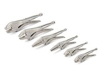 TEKTON Locking Pliers Set, 6-Piece (Straight Jaw, Curved Jaw, Long Nose) | PLK99903