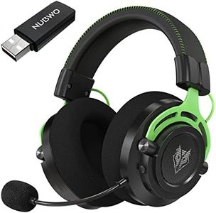 NUBWO Casque Gaming sans Fil G03 pour PS5, PS4, PC, Ordinateur Portable, Bluetooth avec Microphone à Réduction de Bruit, Son Surround, Over Ear, Vert