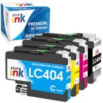 Compatible LC404 Ink Cartridges for Brother Printer, LC404 Ink Cartridge Combo Pack Replacement for Brother MFC-J1205W MFC-J1215W XL Printer, LC404 bk c m y Ink Cartridges for Brother mfc-j1215w