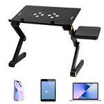 Laptop Stand Adjustable, Uten Laptop Desk for up to 17" Laptops, Portable Laptop Table Stand for Bed & Sofa & Desk, Detachable Mouse Pad, Ergonomic Lap Desk, TV Bed Tray, Office Stands(Black)