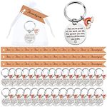 Otuuz 90 Pcs Employee Appreciation Gifts Thank You Gifts Rainbow Inspirational Keychain White Organza Bags Thank You Cards Friendship Thank You Keyring Coworker Leaving Gifts Bulk for Colleague