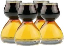 QUAFFER Double Bubble Layered PLASTIC Shot Glass – Clear Chaser Shot Glass Jigger for Smooth Tasty Shots – Fun Unique Split Shot Glasses Barware (Set of 4)