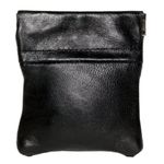 MENS LADIES BLACK REAL LEATHER COIN POUCH WALLET PURSE, SMALL