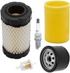 laffoonparts 796031 Air Filter 492932 Oil Filter, Replacement for Brigs-Straton 591334 594201 492932 696854 John Deere D100 D110 D125 D130, Replacement for Husqvarna YTH22V46 Lawn Mower Tractor