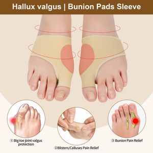 DYKOOK Bunion Relief Gel Sleeve Socks – Toe Protector Pads, Beige, S, 1 Pair