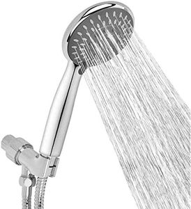 Shower Head with Hose, Arespark 5-Modes High Pressure Handheld Shower Head Set, 4.1" Chrome Rain Bathroom Shower Head with 59" Hose, Adjustable Brass Joint Holder