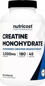 Nutricost Creatine Monohydrate 3,000mg, 180 Capsules (750mg Per Capsule) - Gluten Free, Non-GMO