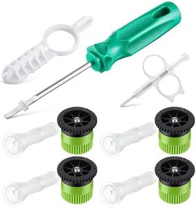 Gulfmew Sprinkler Nozzle & Adjustment Tool Kit, 4 Pack 10A Adjustable Spray Nozzles with Filters, Rotor Screwdriver and Sprinklers Key, Compatible with Hunter MP/Rain Bird Sprinkler(Green & White)