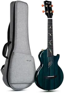 Enya Tenor Mahogany Ukulele with AcousticPlus Pickup and Deluxe Case (Feather Blue)