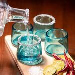 Mezcal & Tequila Sipping Glasses - Set of Four | Artisan Hand Blown Glass from Mexico | Handmade Copitas - Mezcal & Tequila Gift Set | Taste of Mexico in Every Sip