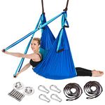 ARNTY Anti-gravity Yoga Hammock, Aerial Yoga Hammock, Yoga Swing, Yoga Reverse Swing, Aerial Yoga Hammock for Inversionsübung Pilates Gymnastik (Blue and Blue Upgrade)