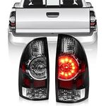 Huray LED Tail Lights Compatible with 2005-2015 Toyota Tacoma, Taillight Lamp Replacement for 8155004160 8156004160 (Black Housing Clear Lens)