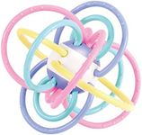 Sensory Teether and Rattle. Grab, Chew, and Shake. Plastic Center for Easy Cleaning and No Exposed Screws. Baby Safe for Plus 0 Months