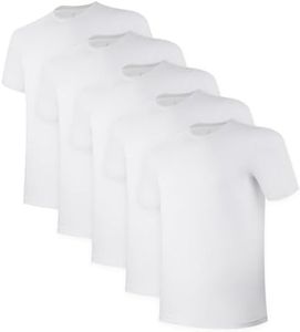 BAMBOO COOL Men's Undershirts Moisture-Wicking Tees Stretch Crew Neck Soft T-Shirts for Men,5 Pack
