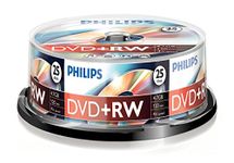 Philips DVD+RW Blanks (4.7 GB Data/120 Minutes Video, 1-4x Speed Recording, 25 Spindle)