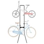 VEVOR 2 Bike Storage Rack, Free Standing Gravity Wall Vertical Bike Rack, Fully Adjustable Bike Rack Garage, Sturdy Steel & Easy Assemble, for Garage, Living Room, Shed, Holds Up to 90 lbs Black