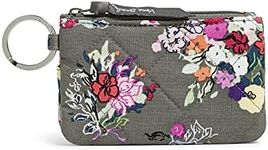 Vera Bradley Women's Cotton Deluxe Zip Id Case Wallet with RFID Protection, Hope Blooms - Recycled Cotton, One Size