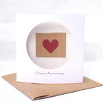 Camellia Bees 3rd Wedding Anniversary Card For Her Him, Third Year Leather Anniversary, 3 years card for Couple, Wife, Husband (03rd)