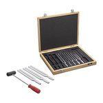 Supertek Set of 8 Aluminum Scientific Tuning Forks | Frequency 256 to 512 Hz, with Hammer & Wooden Case - Designed for Physics Experiments