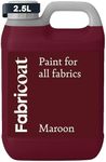 Fabricoat - Fabric Paint for Furniture - 85 oz / 2.5L Maroon - Restore or Change the Color of Couches, Chairs, Upholstery, Soft Furnishings, Car Interiors, Clothing, & Footwear