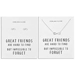 Philip Jones Sterling Silver Infinity Friendship Quote Set