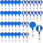 100 Pack Retractable Badge Reel, ID Holders for Nurses and Teachers, Office Supplies, Blue (26.5 in)