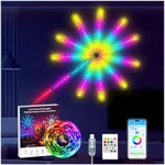 DAYBETTER LED Fireworks Lights 20inch,Smart Firework LED Lights Indoor with Bluetooth,RGB Color Changing Dimmable LED Sparkler Light Music Sync with Firework Launch Effect App Control Remote Christmas