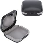 Phirunty Protective case for travel hearing aids Hard Small Splashproof 2.16"*2.04"*0.39" Cushioned Interior for 2 Hearing Aids, ITE, RIC, CIC (Black)