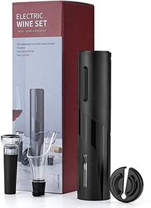 Clefairy Electric Wine Opener,Automatic Electric Wine Bottle Corkscrew Opener with Foil Cutter,One-Click Button Reusable Wine Bottle Opener,