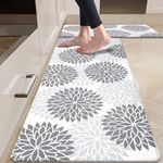 HEBE Anti Fatigue Kitchen Rug Sets 2 Piece Non Skid Kitchen Rugs and Mats Waterproof Kitchen Mats for Floor Cushioned Standing Desk Mat Runner for Kitchen,Home Office,Sink,Laundry