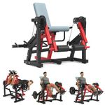 U-MAX Leg Extension and Curl Machine feat Unilateral & Bilateral, Convertible Seated Leg Extension and Lying Leg Curl Bench for Home Gym, Quad and Hamstring Lower Body Leg Workout Equipment
