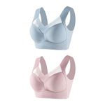 Flodxo Bras for Women Gym Plus Size Full Cup Minimizer Bra Non Wired Full Coverage Soft Bralettes Seamless Comfort Plus Size Push Up Padded Sports Bras Sleepwear Workout Everyday Bras Pink L