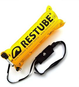 Restube Beach One-Pull Inflatable Water Safety Buoy | Float Buoyancy Aid for Swimming, Fishing, Sailing & SUP | Compact One Size Fits All Survival Kickboard