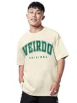 Veirdo® Pure Cotton Green, Royal Blue, Red & Swan White Oversized Fit Typographic Printed Half Sleeve T-Shirt for Men & Boys (OS_100_VDORGNL_SW_XL)