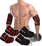 FITIZ Elbow Wraps for Weight Lifting (Red)