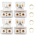 2 Pairs Car Battery Terminal Connectors 0/2/4/8/10 Gauge Positive Negative Auto Car Marine Battery Terminal Connectors Shims (Silver)