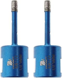 Wet Diamond Drill Bits - BRSCHNITT 2pcs 1/4inch(6mm) Diamond Hole Saw with 5/8-11 Thread for Drilling Hard Granite Concrete Marble Countertops